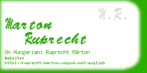 marton ruprecht business card